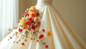 Brautkleid mit 3d Blumen online kaufen