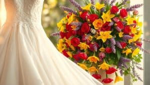 Brautkleid mit Blumen online kaufen