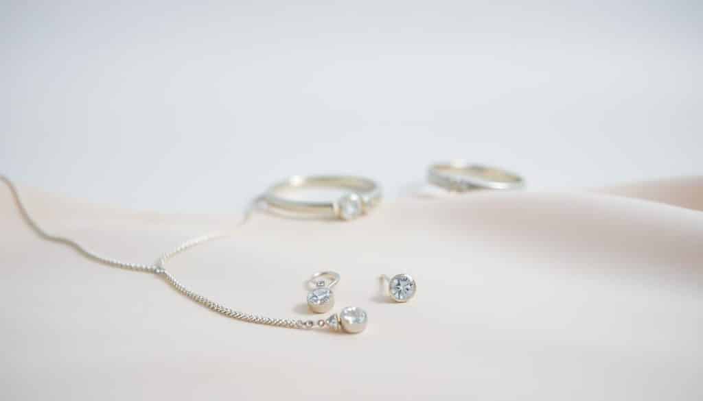 Brautschmuck Set Silber schlicht online kaufen