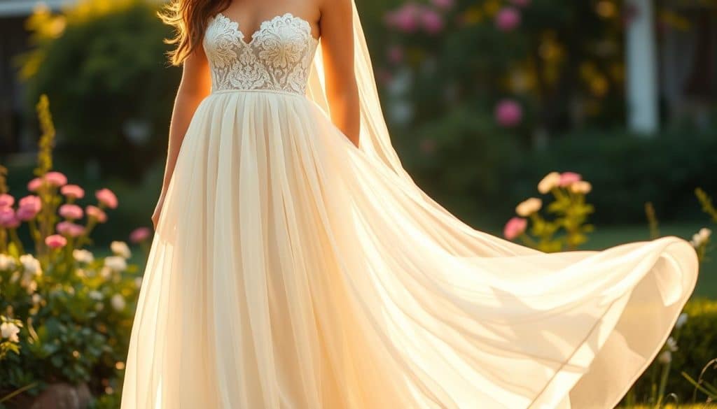 Chiffon Brautkleid online kaufen